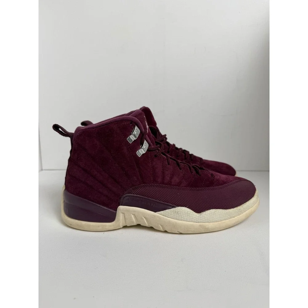 Air Jordan 12 Retro Bordeaux Burgundy Suede Mens Size 8 Shoes 130690-617